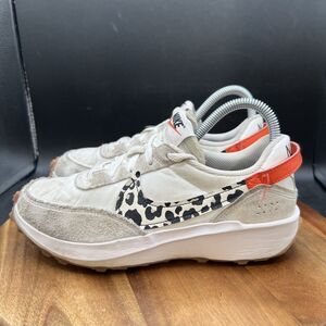 Nike Womens Size 7 Waffle Debut Cheetah DZ5201-100 White Running Shoes Sneakers